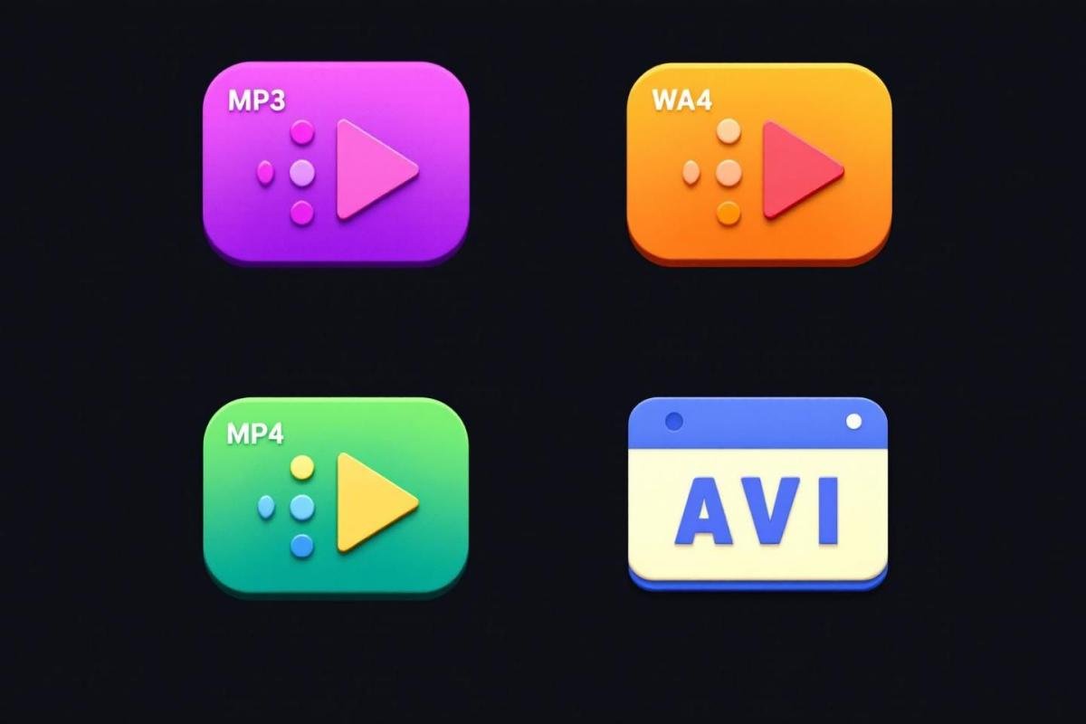Trouvez 4 formats de fichier audio et/ou vidéo